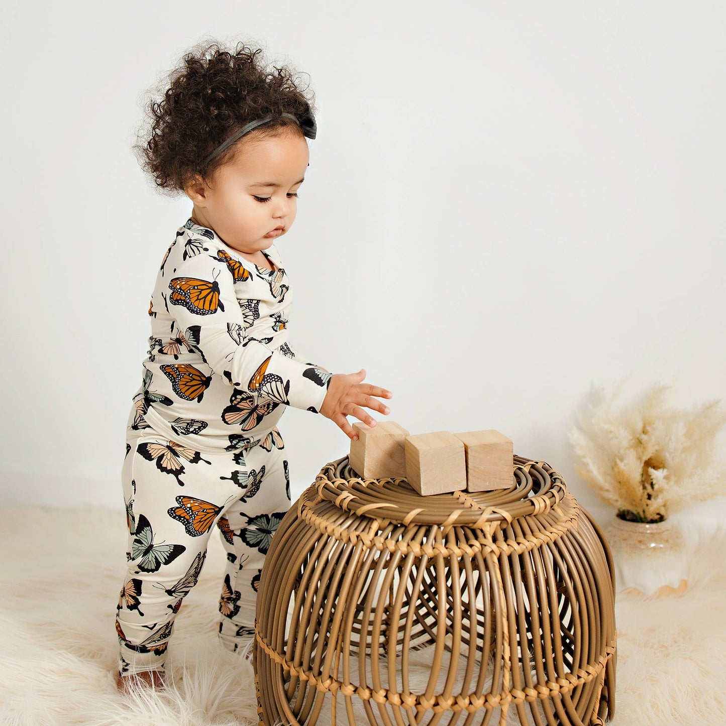 Bamboo Toddler Two-Piece Pajamas Butterflies