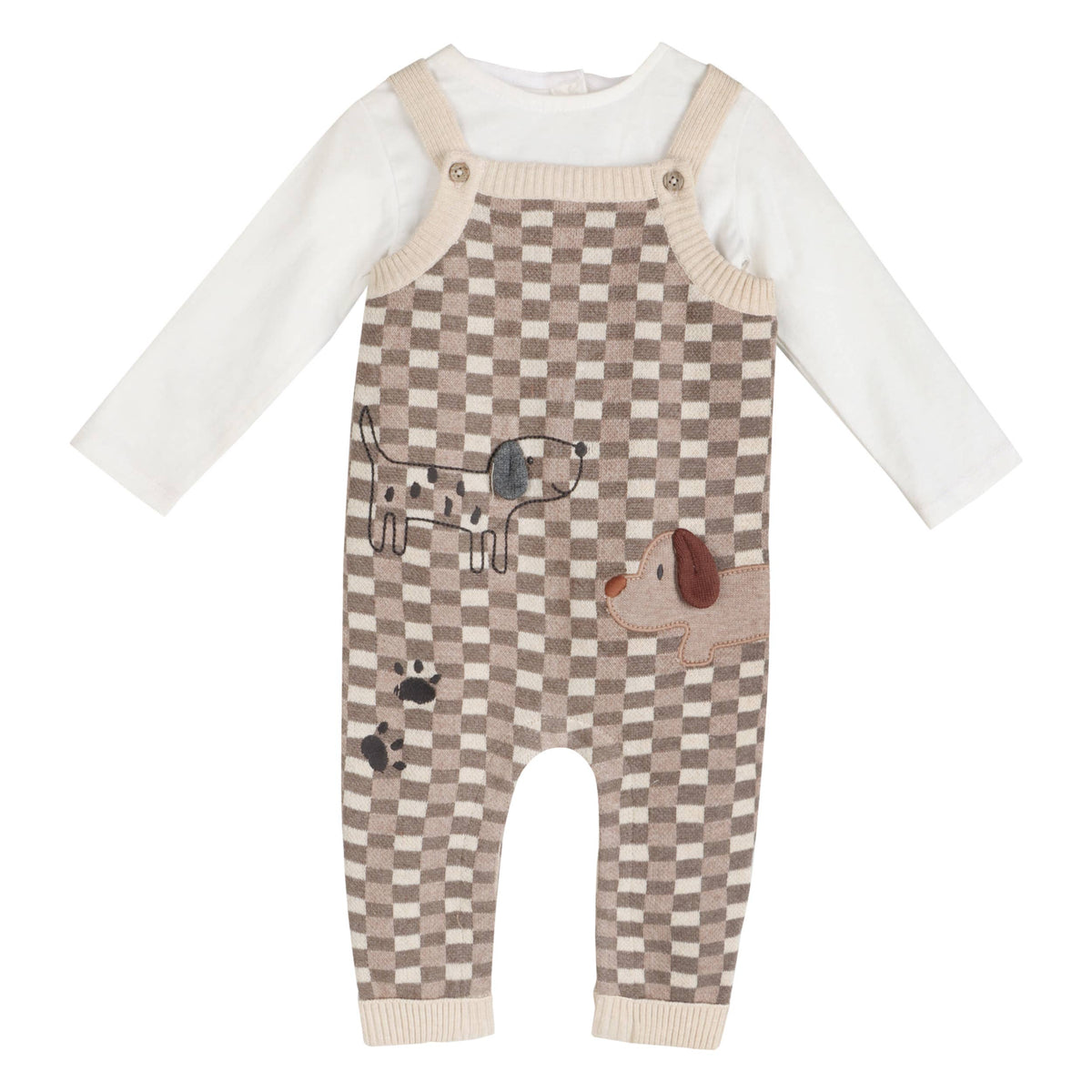 Check Dog 3D Knit Baby Overall Set (Organic Cotton)