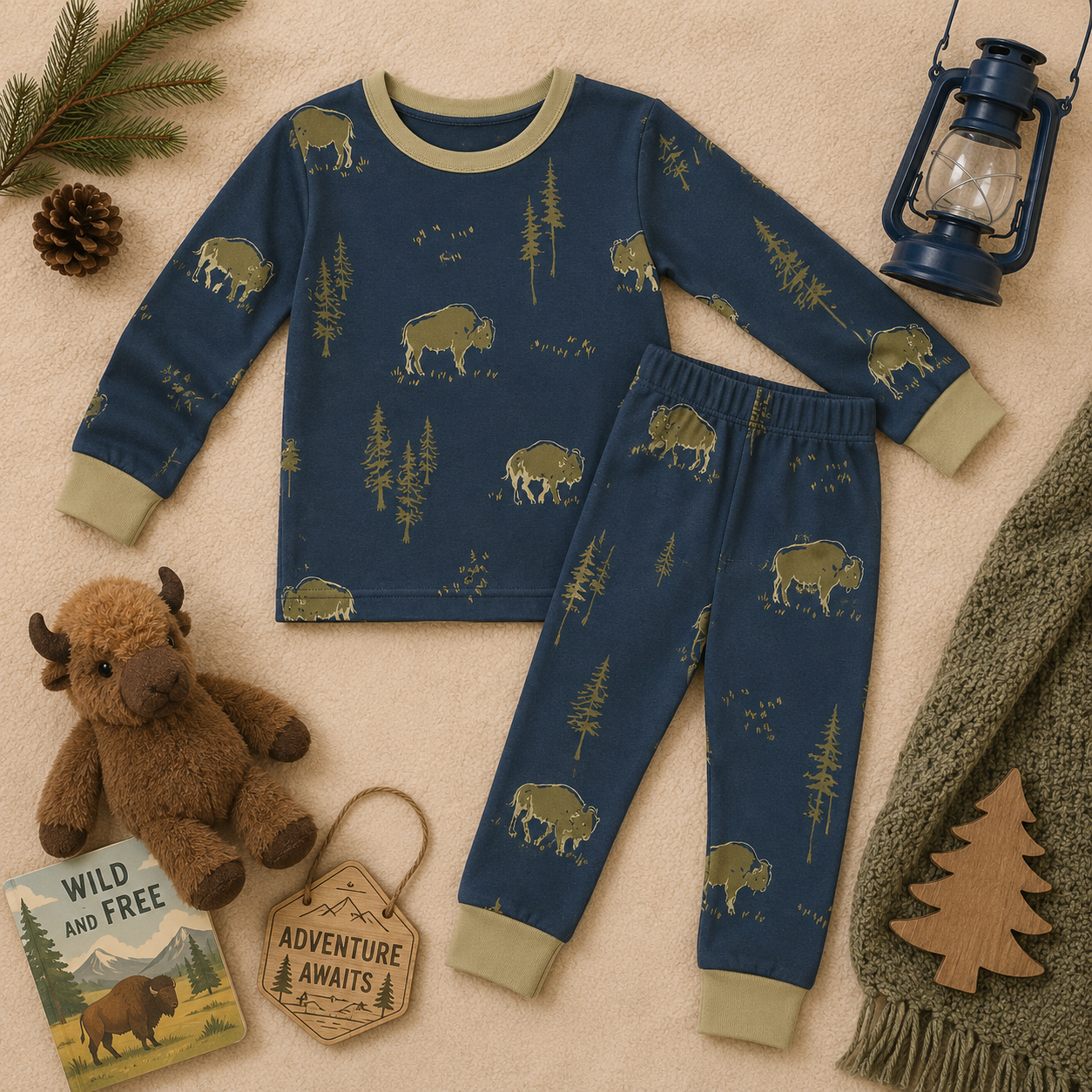 Free Range Bison Bamboo Pajama