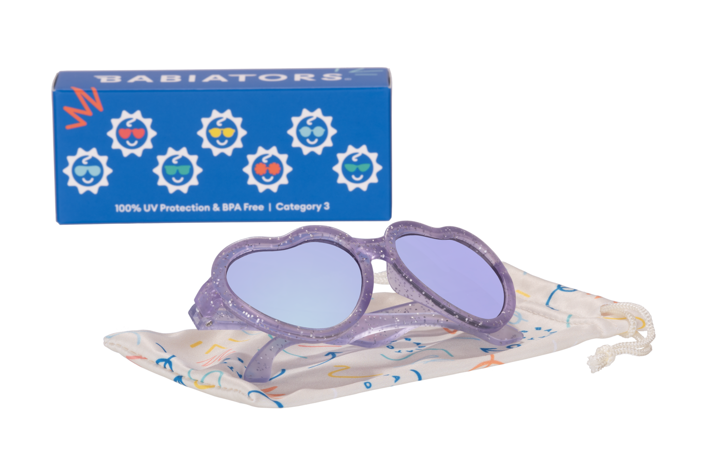 Limited Edition Lavender Shimmer Hearts with  Mirrored Lens
