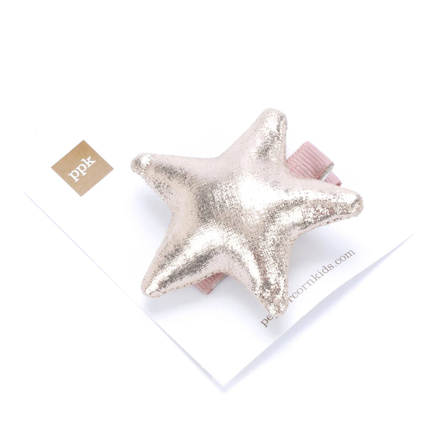 Metallic Star Hair Clip Set of 2 - Pale Gold/ Silver