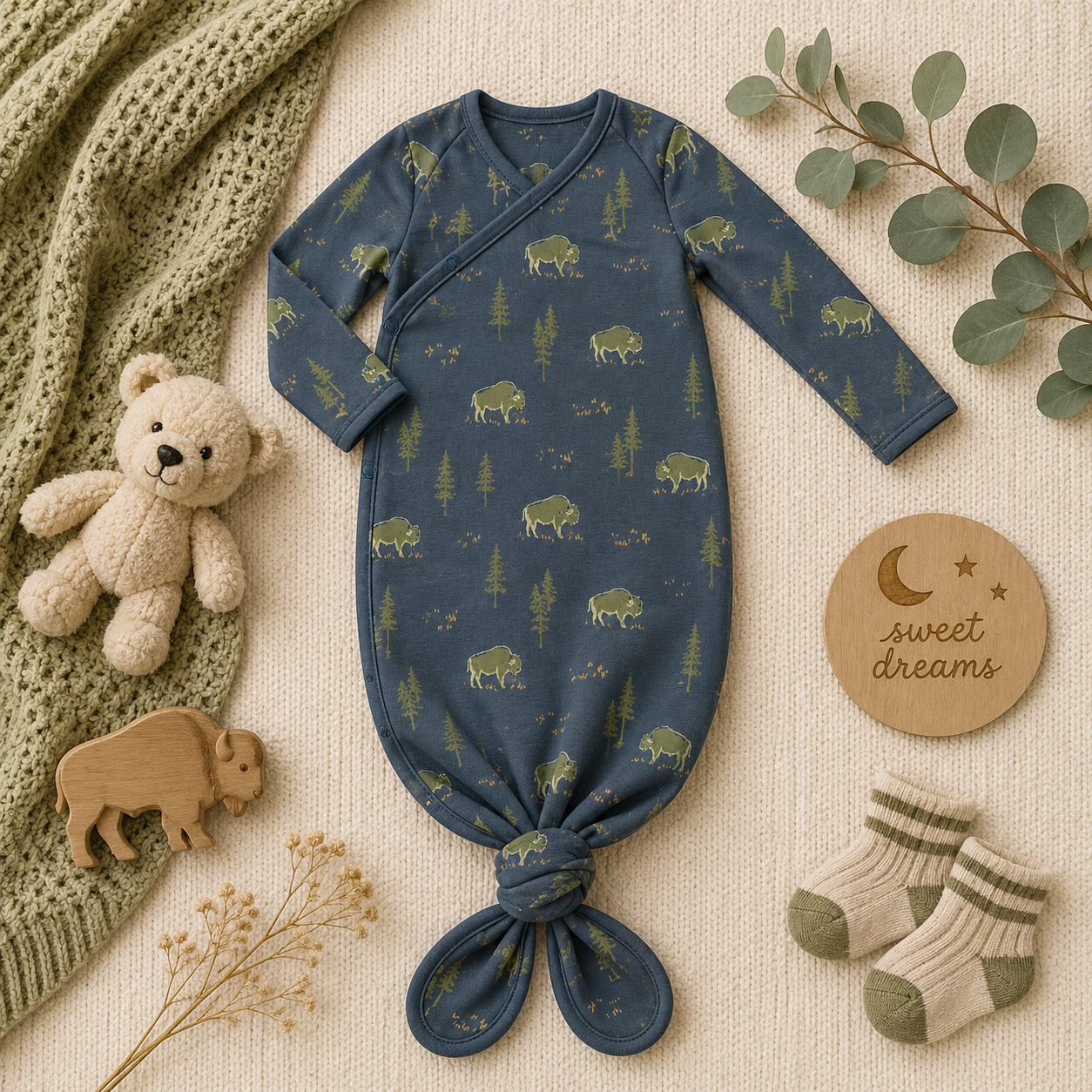 Free Range Bison Knotted Gown