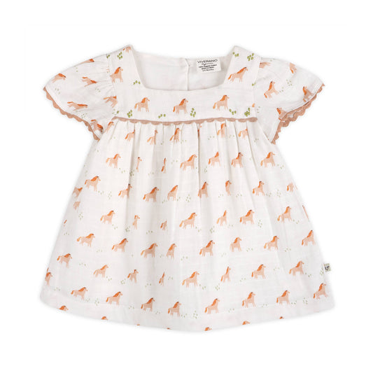 Horse Baby Dress + Bloomer (Organic)