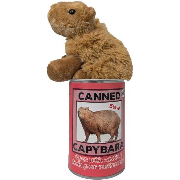 Steve the Canned Capybara | Stuffed Animal Plush w/Jokes