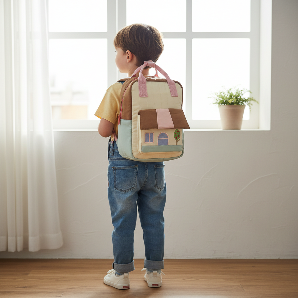 Adorable Floral Fruit Pattern Corduroy Kids Backpack
