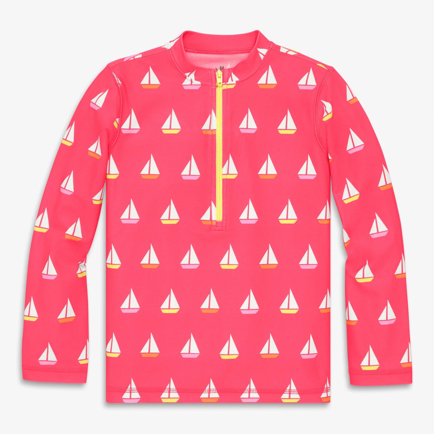 Kids half-zip rash guard in sailboats