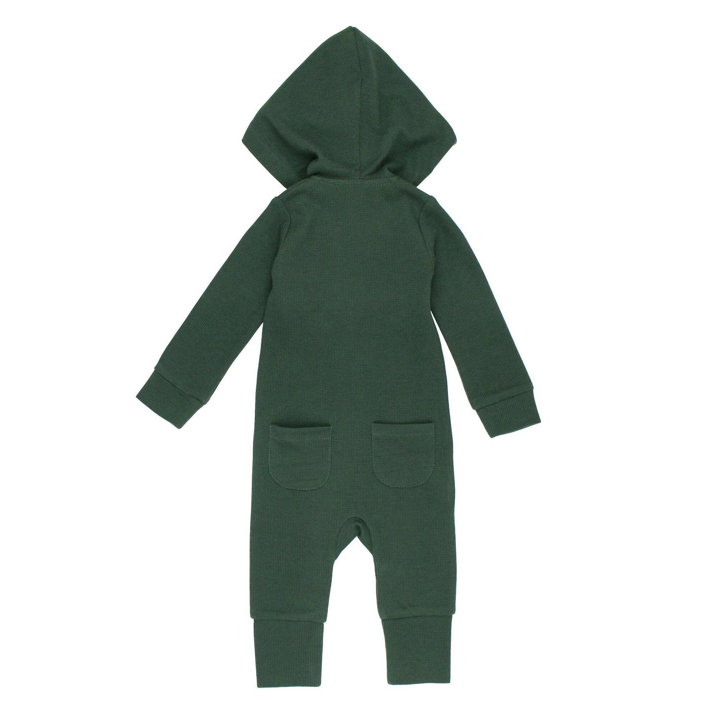 Organic Thermal 2-Way Zipper Romper in Evergreen