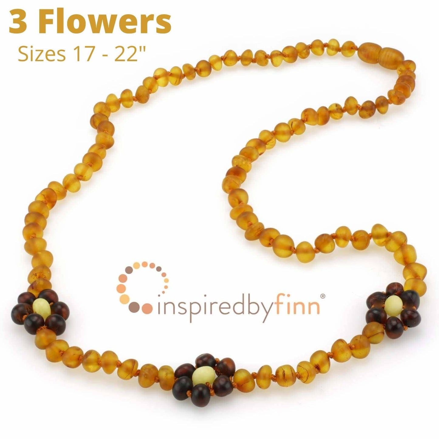 Raw Baltic Amber Necklace – Brilliant Flower | 12 – 22”