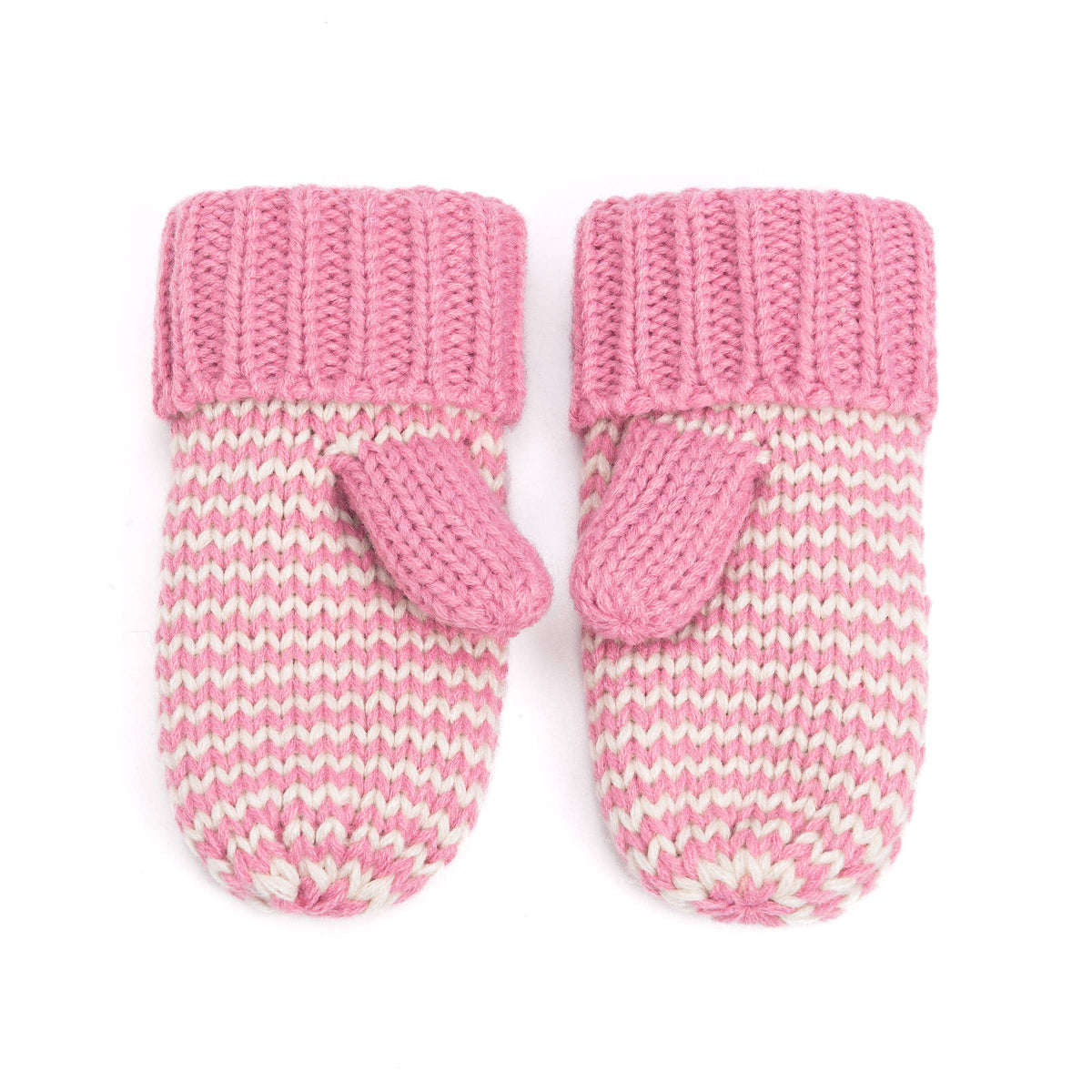 Classic Knit Winter Mittens for Kids 1-12, Stripe Pattern