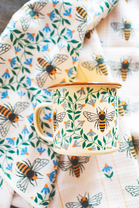 Enamel Coffee & Camp Mug | Honeybee | 16oz