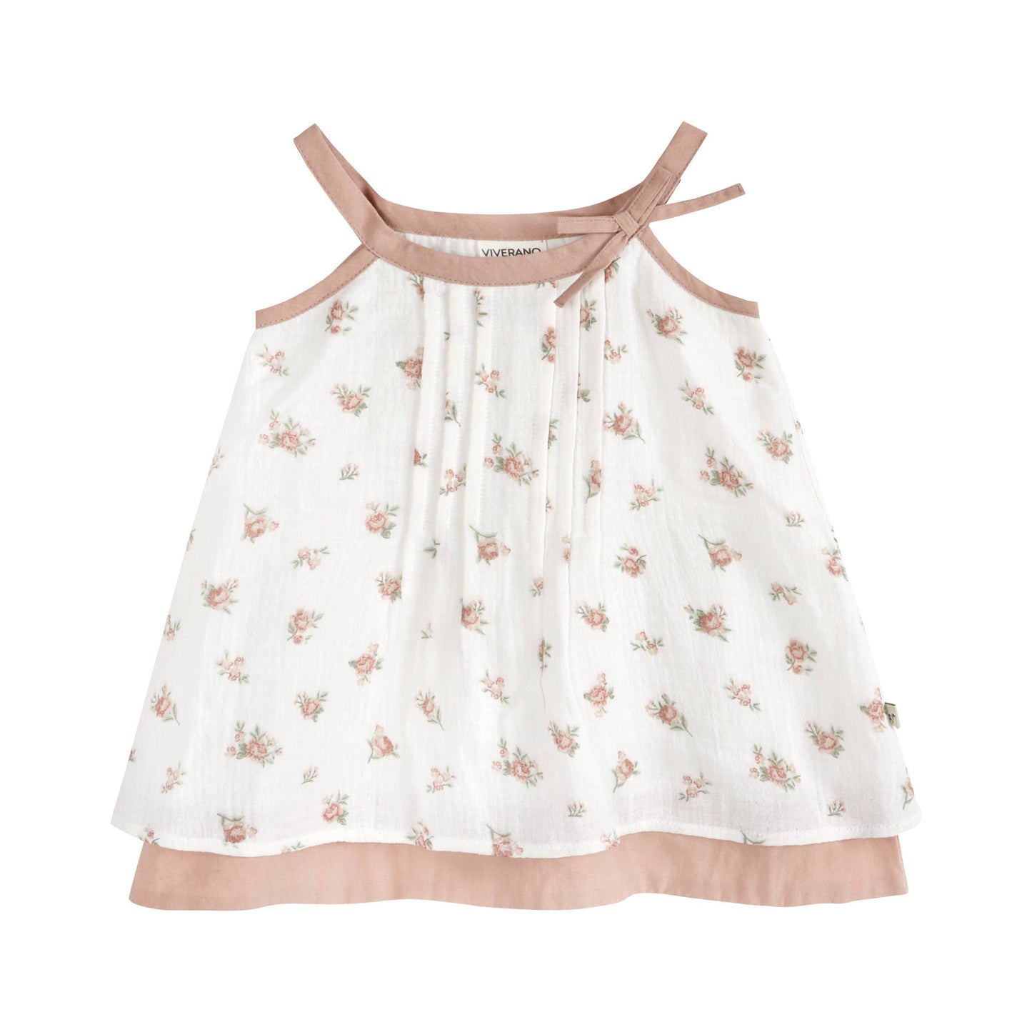 Tea Rose Floral Baby Dress + Bloomer (Organic)