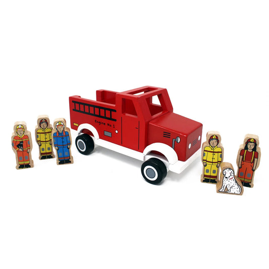 Magnetic Wooden Red Firetruck
