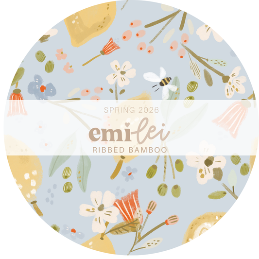 Ribbed Bamboo Short Sleeve Twirl Dress | Lemon Floral