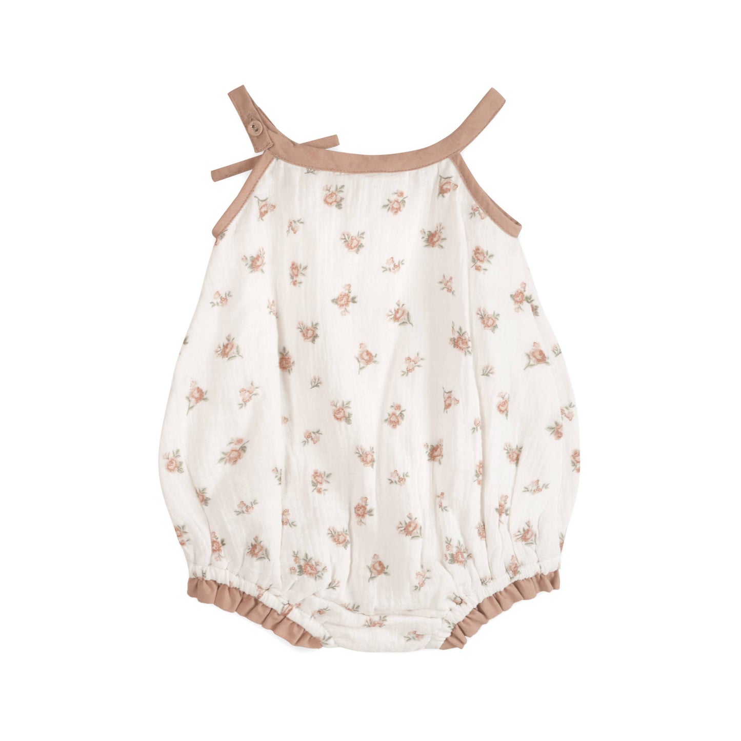 Tea Rose Floral Baby Romper + Headband (Organic)