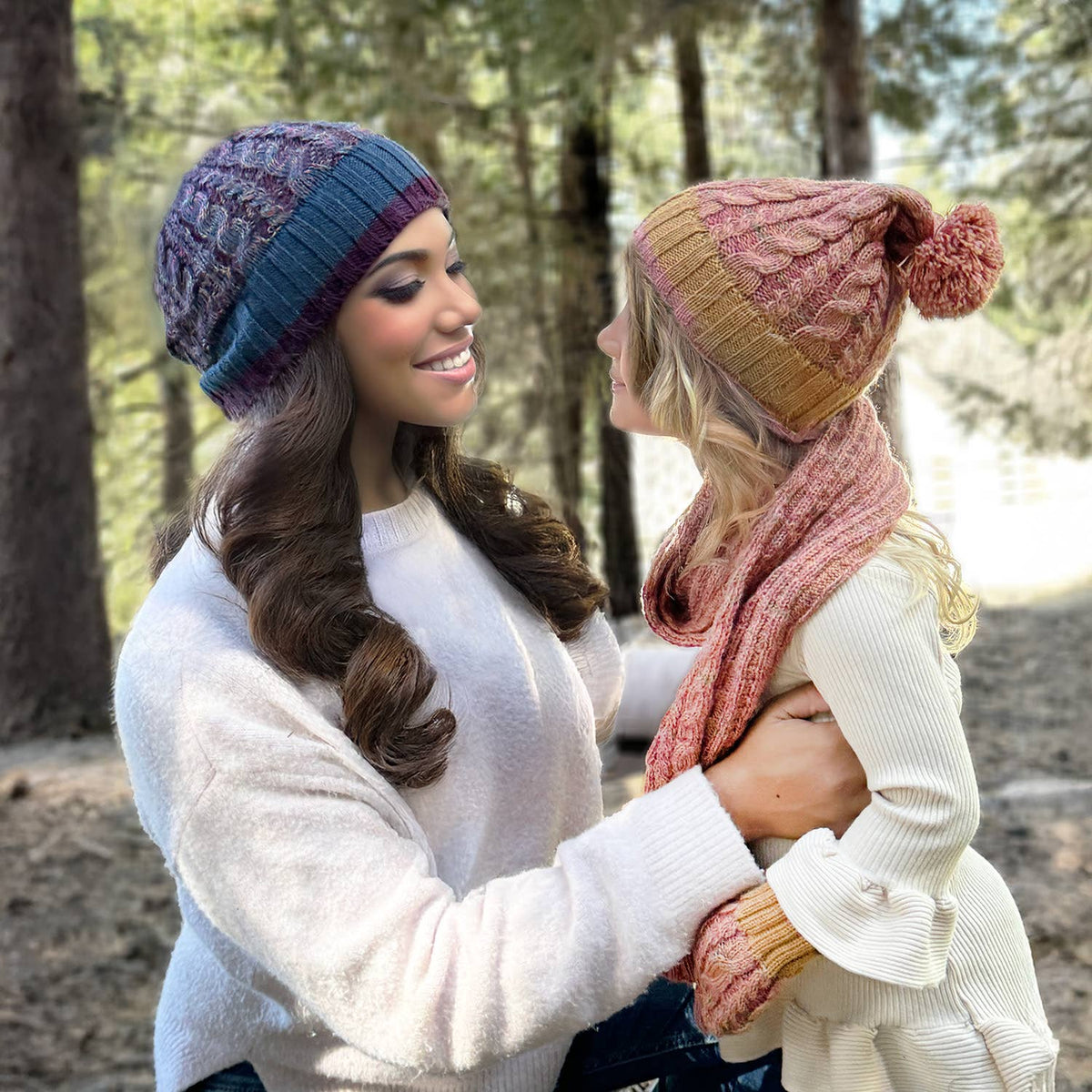 Kid's Alpaca Beanie Hat - Braided - Sunny Swirl