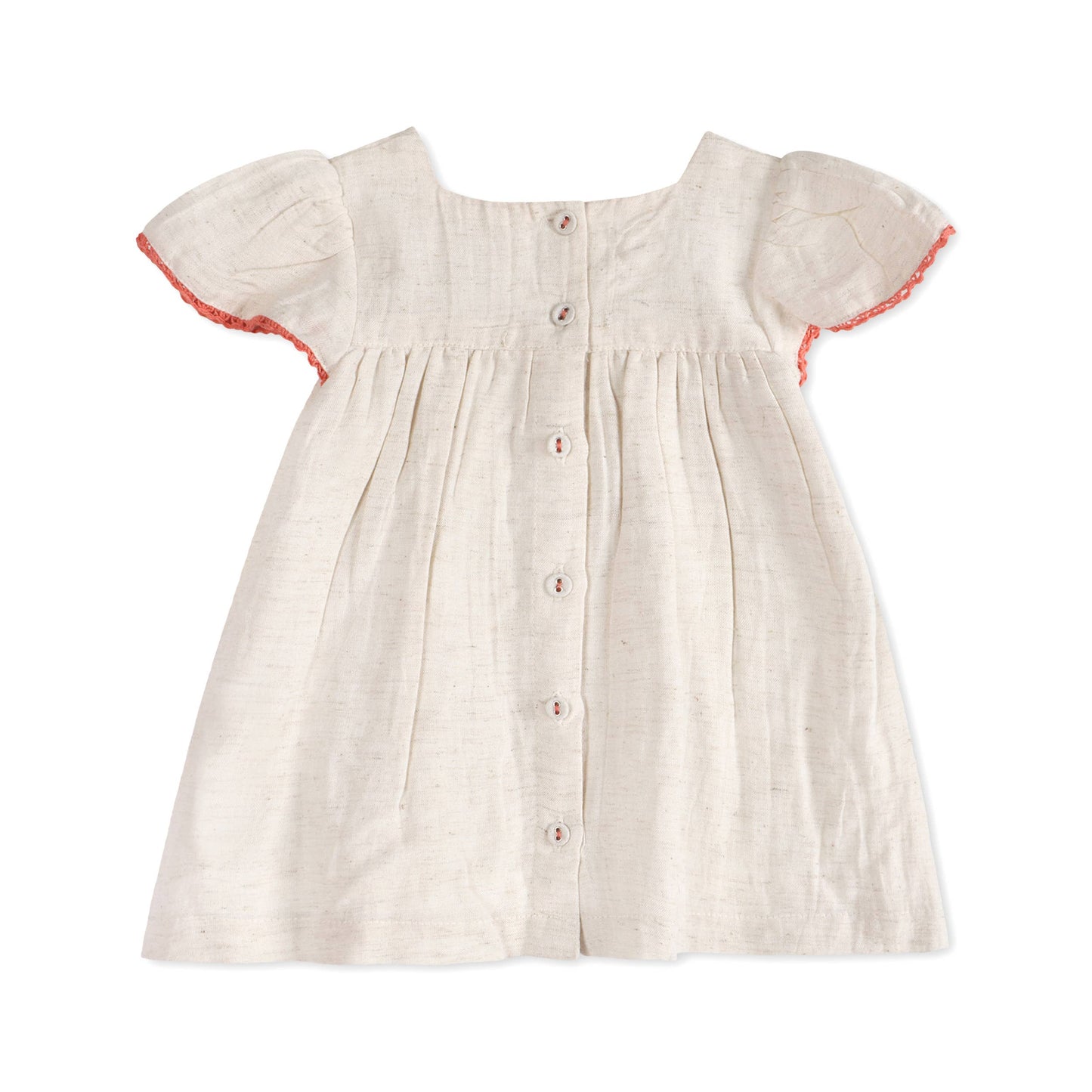 Gabi Embroidered Baby Dress + Bloomer (Linen Blend)