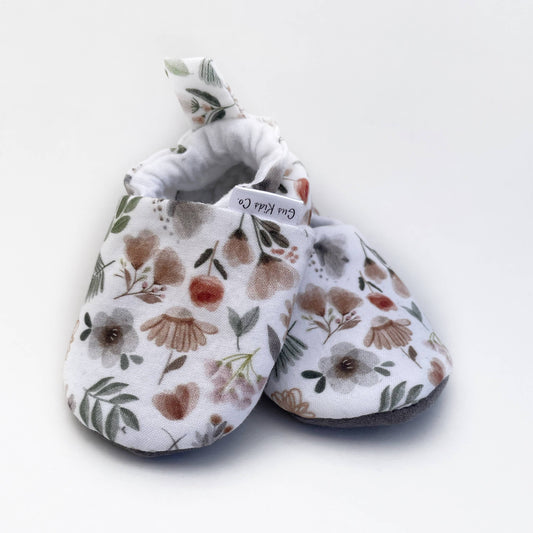 Sage Floral Baby Shoes