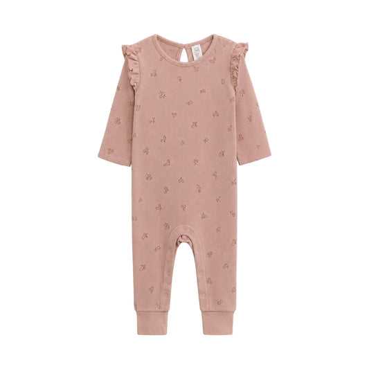 Mila Waffle Knit Flutter Sleeve Romper - Tilda Floral