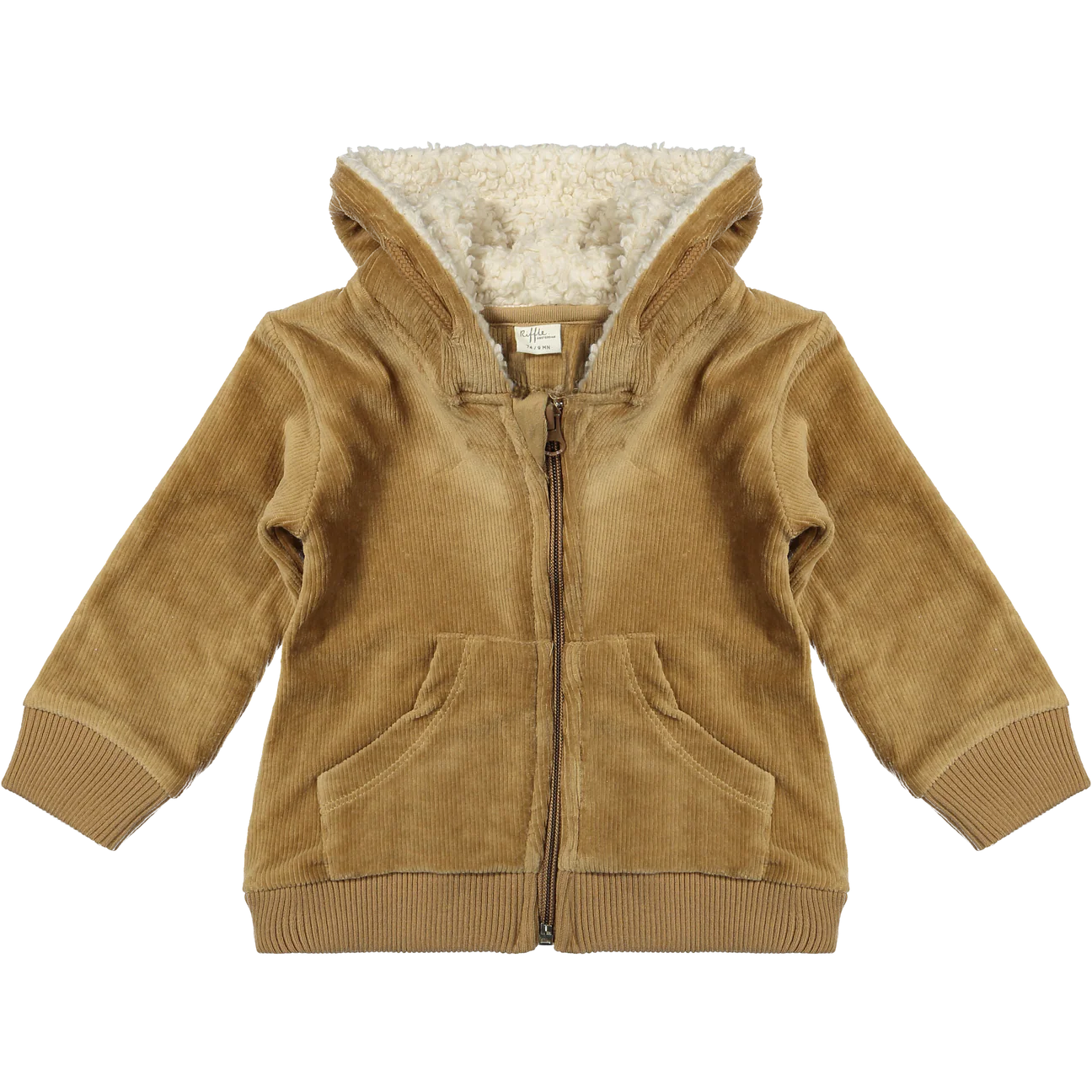 Hooded cardigan Noi corduroy rib- Brown