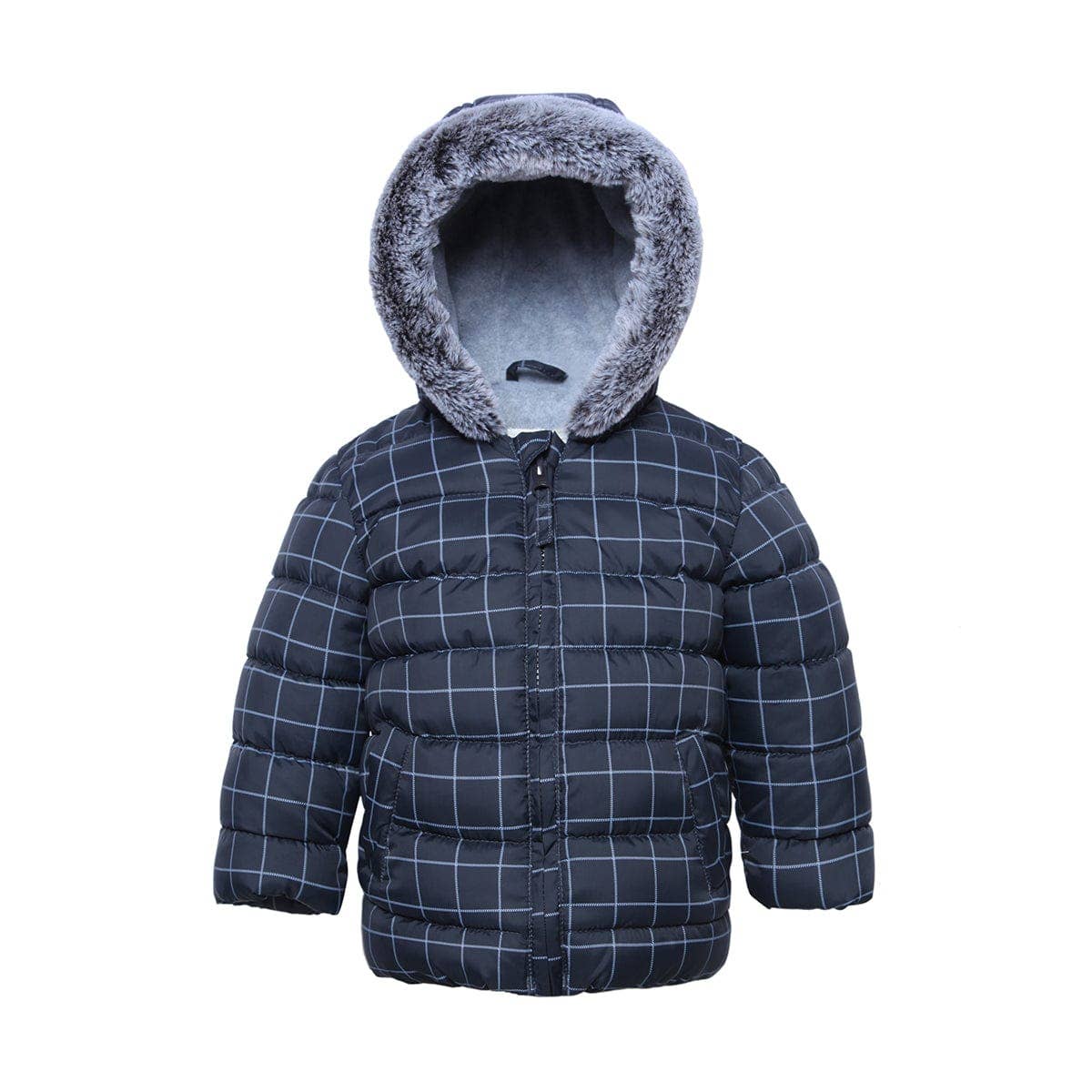 Toddler Boys' Fleece Hooded Puffer Jacket