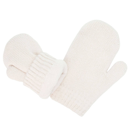 Vanilla Cream | Kids Cozy Knit Mittens