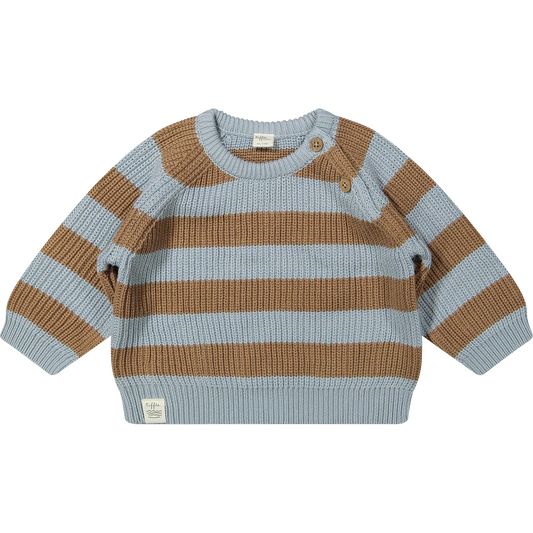 Sweater stripe knit Marnix knit -Stripe blue