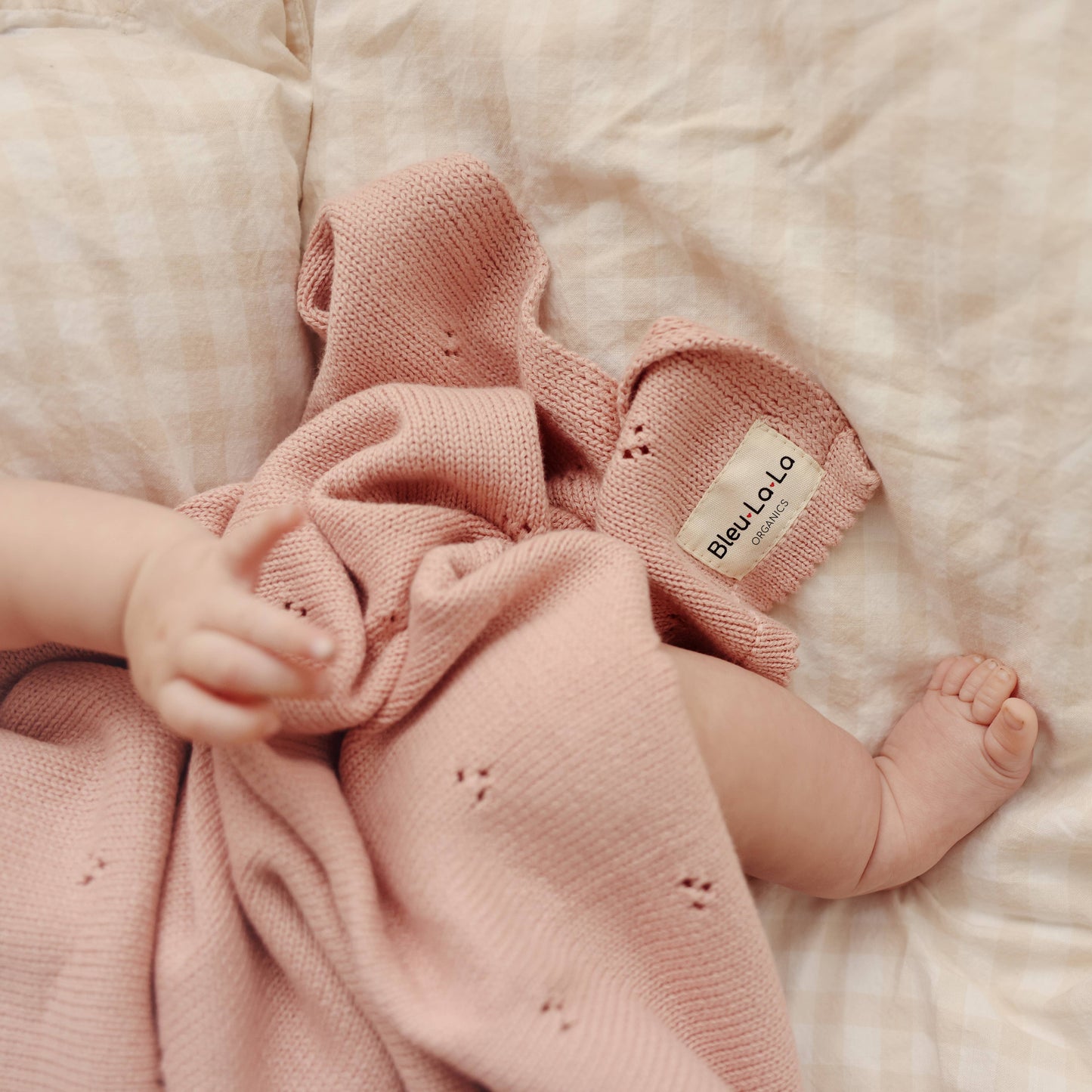 100% Organic Cotton Pointelle Swaddle-Ballet Slippers
