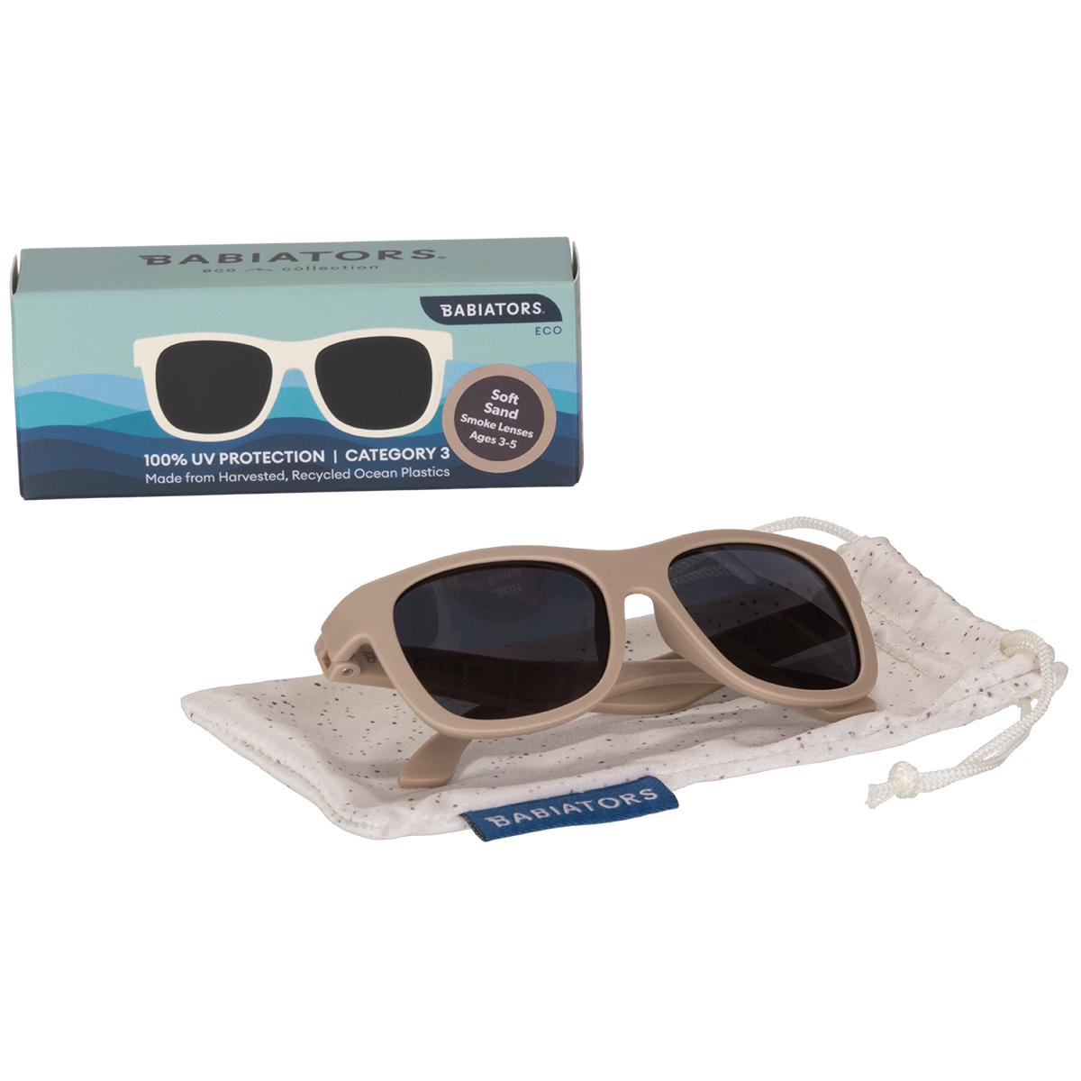 Kids Eco Collection: Navigator Sunglasses in Soft Sand