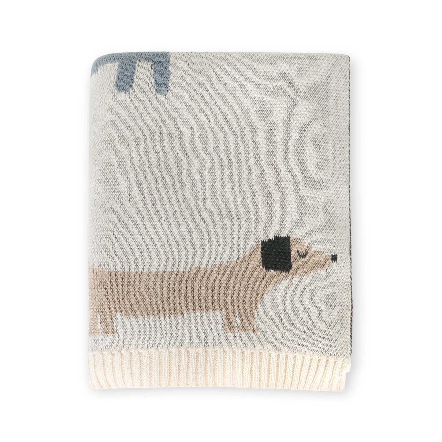 Buddy Dog - Organic Jacquard Sweater Knit Baby Blanket