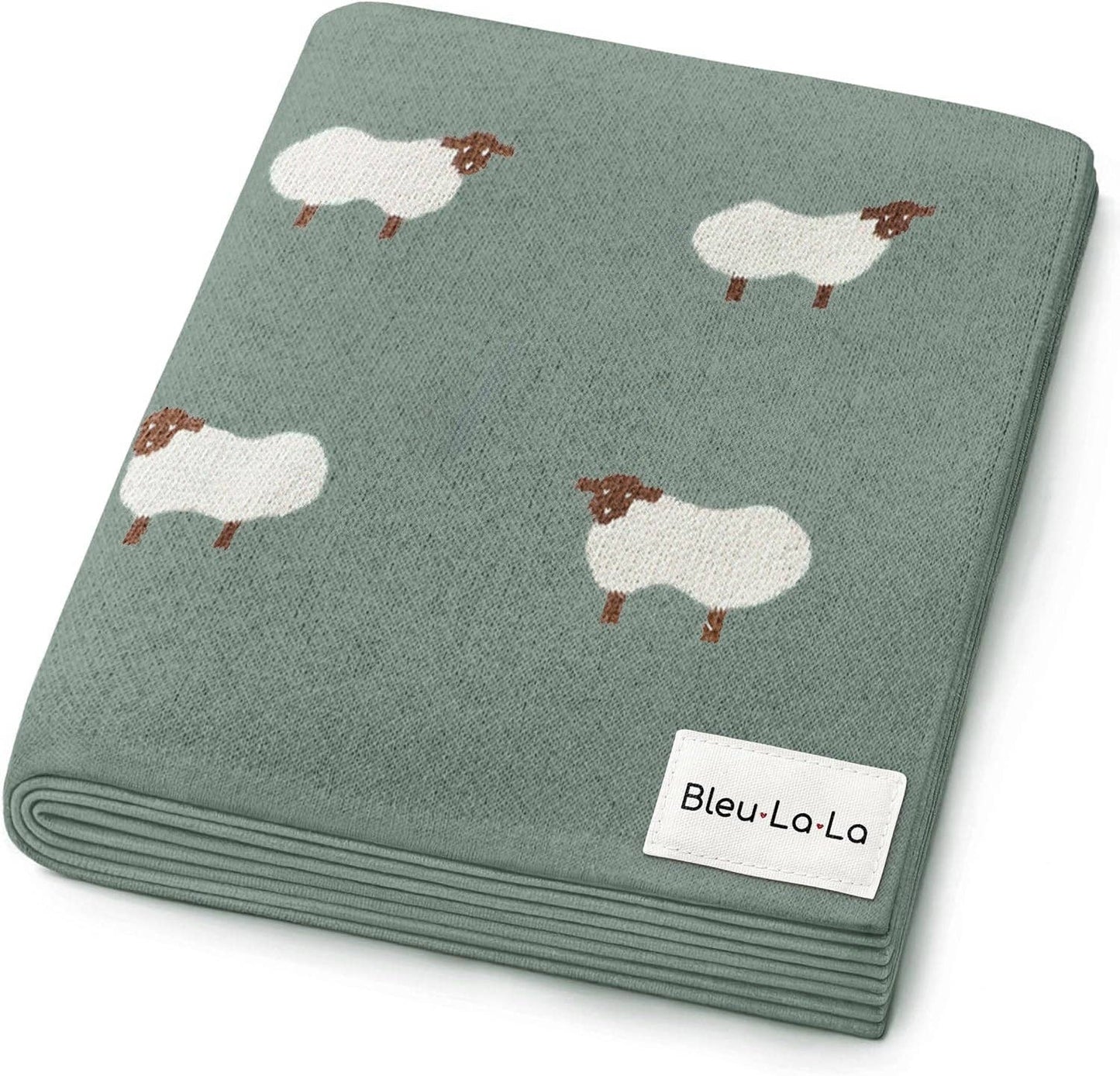 100% Luxury Cotton Receiving Swaddle Baby Blanket - Sheep