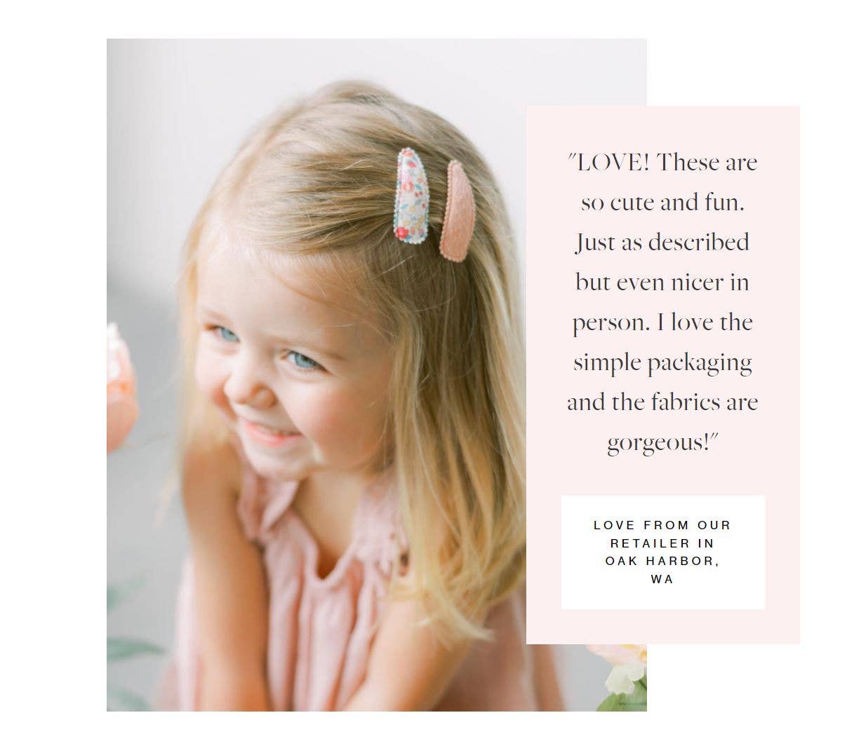 Lake Blue Floral Fabric Hair Clips