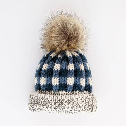 Atlantic Buffalo Check Pom Pom Beanie Hat Baby & Kids