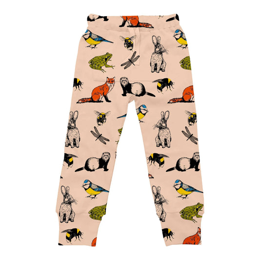 Fauna Kids Organic Cotton Slim Fit Jog Pants, Rabbit & Frien