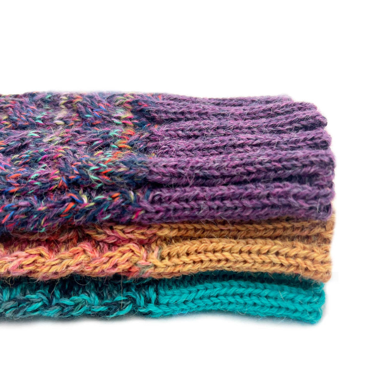 Kid's Alpaca Gloves - Braided - Sunny Swirl