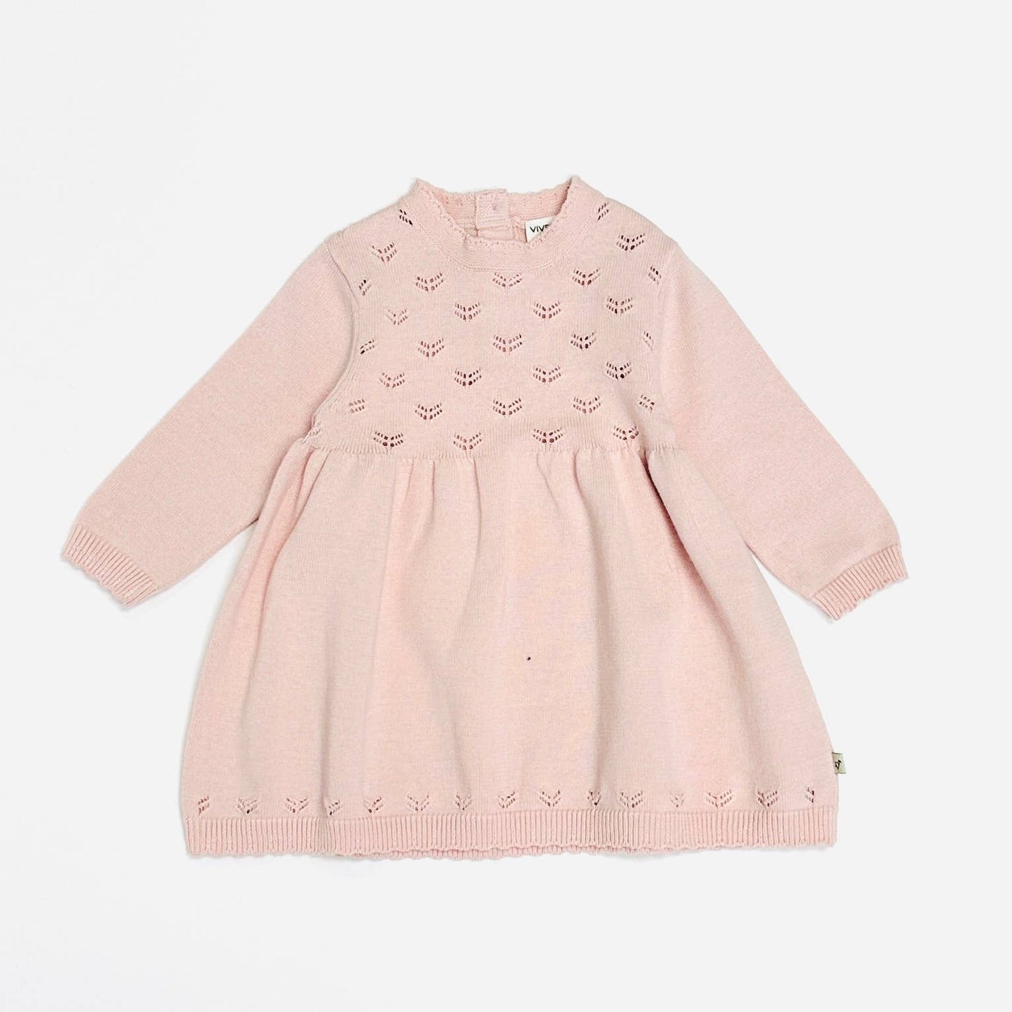 Milan Pointelle Knit Baby Sweater Dress (Organic Cotton)