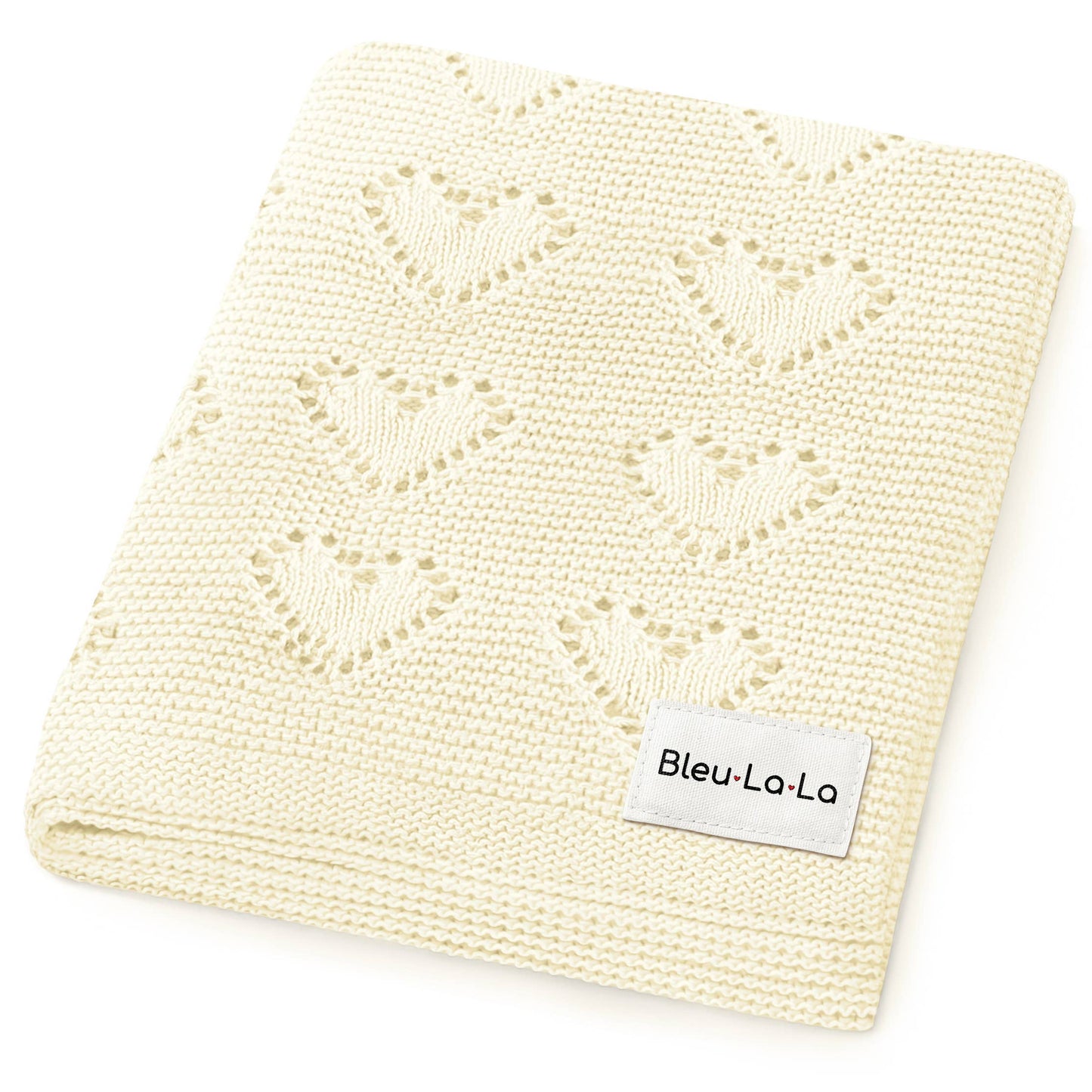 100% Luxury Cotton Receiving Swaddle Baby Blanket - Heart: Rose Pink