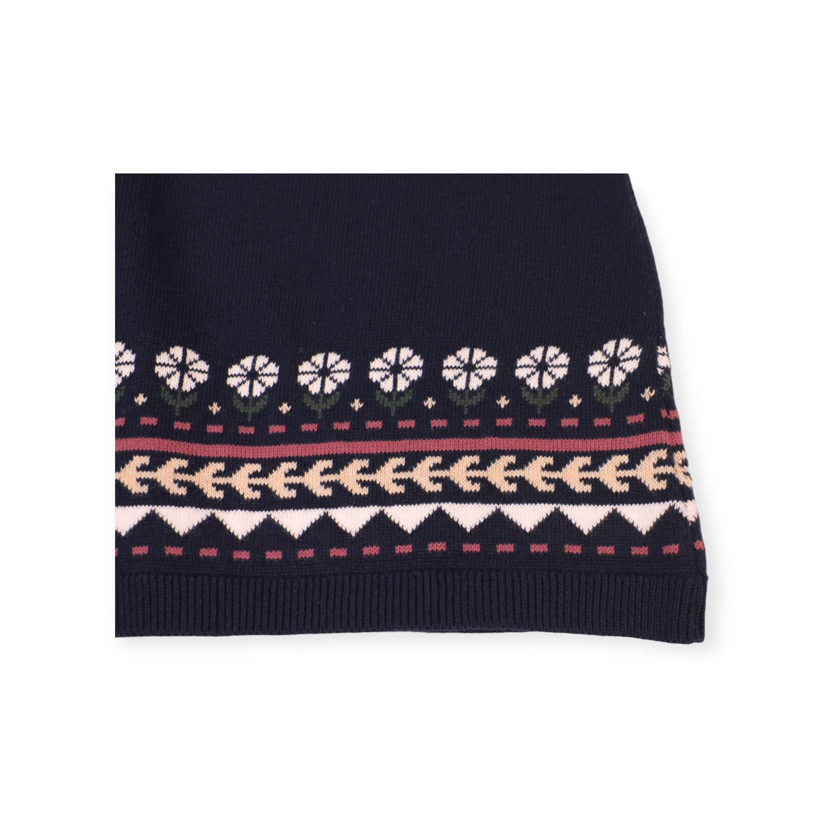 Fair Isle Baby Girl Sweater Knit Dress (Organic Cotton)