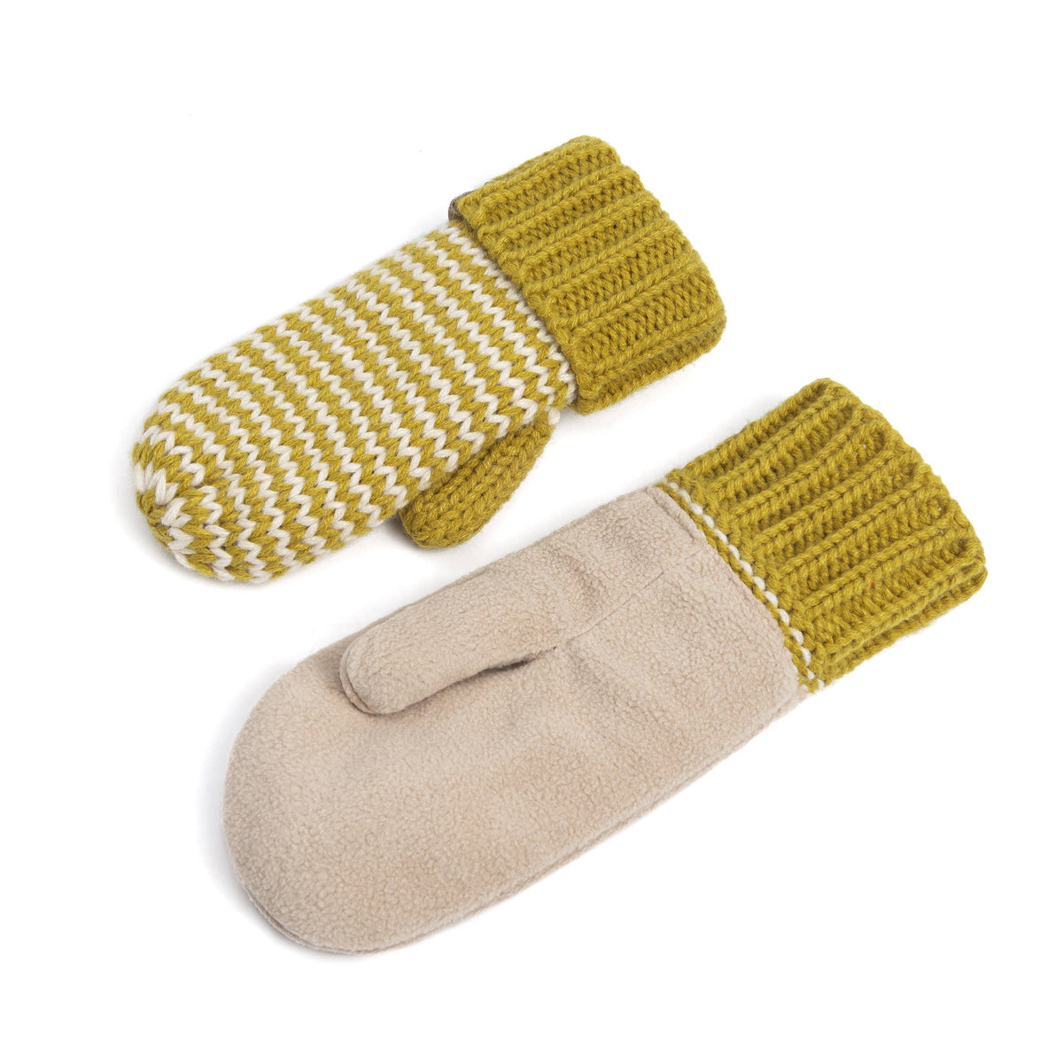 Classic Knit Winter Mittens for Kids 1-12, Stripe Pattern