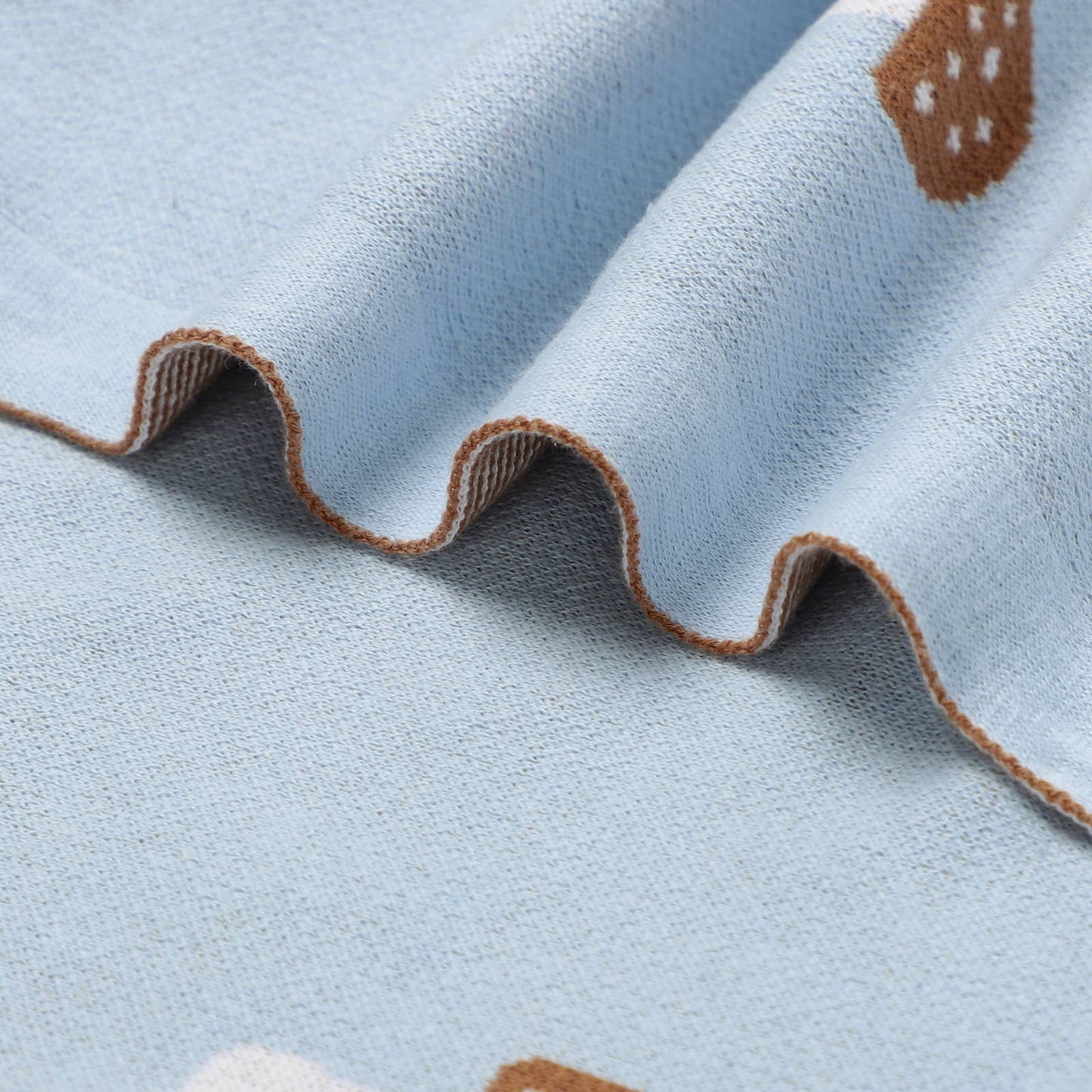 100% Luxury Cotton Swaddle Receiving Baby Blanket - Mushroom