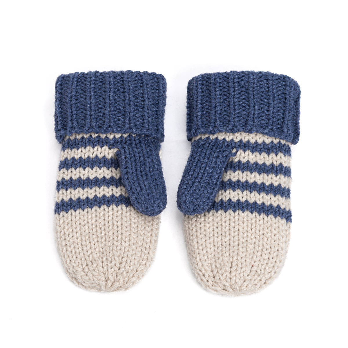Knitted Cat Mittens - Toddler Boy / Little/ Big Kid - Blue