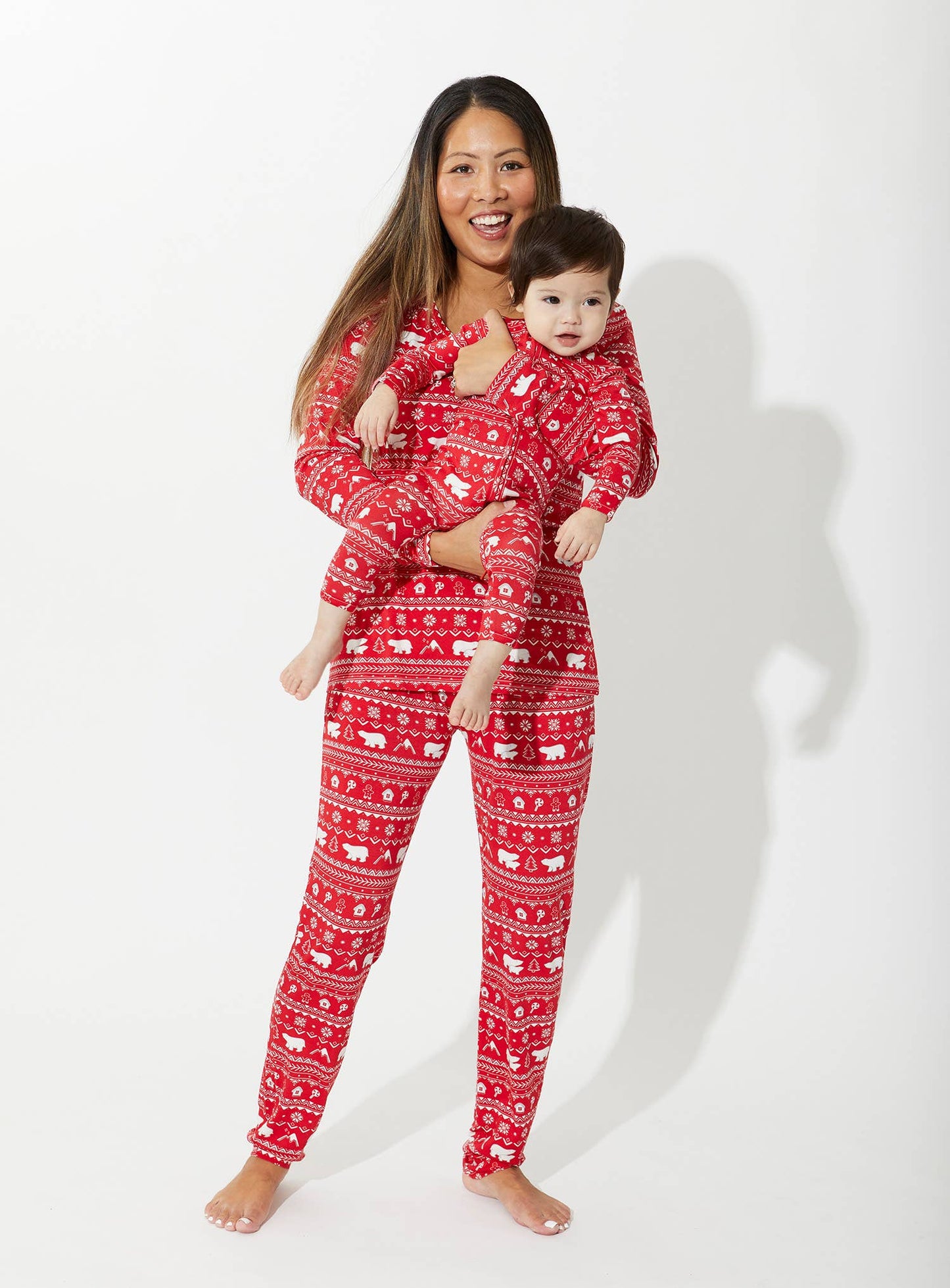 Christmas Pajamas: Polar Isle Red Bamboo Baby Sleepwear