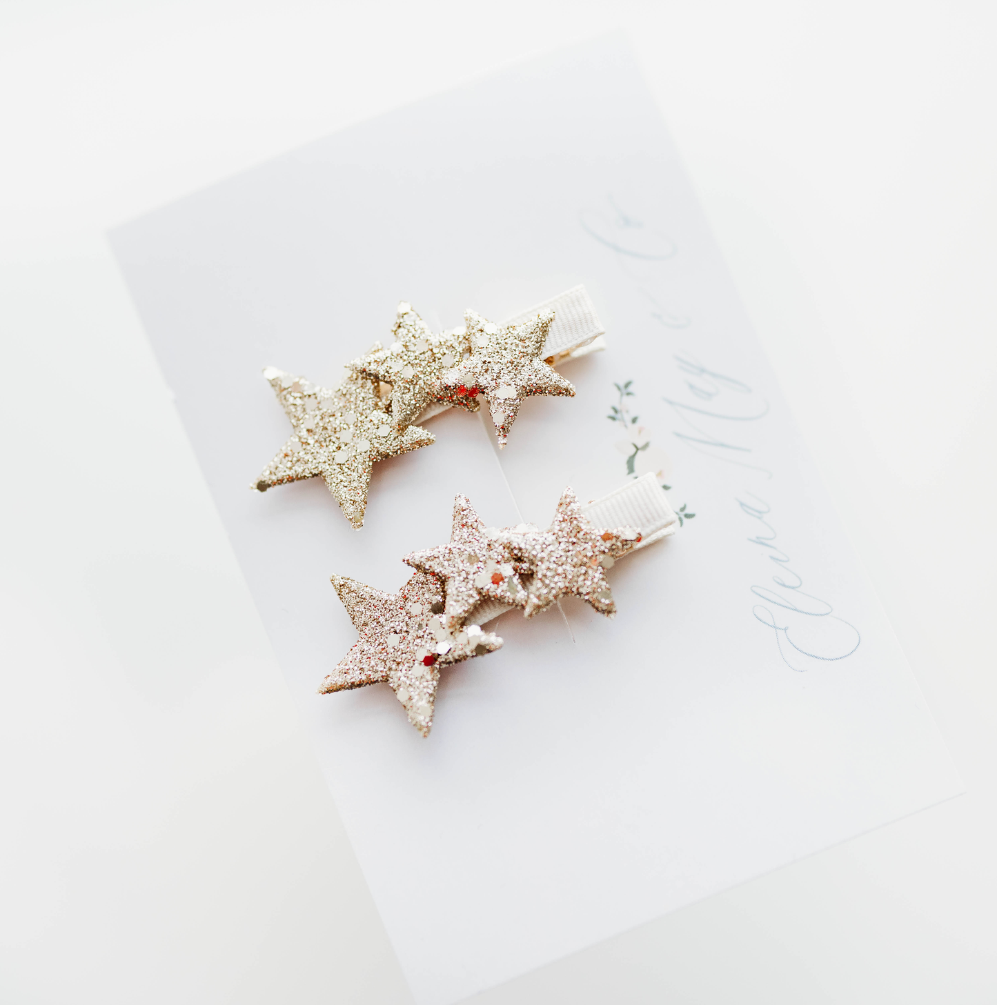 Glitter Star Clip SET - Gold