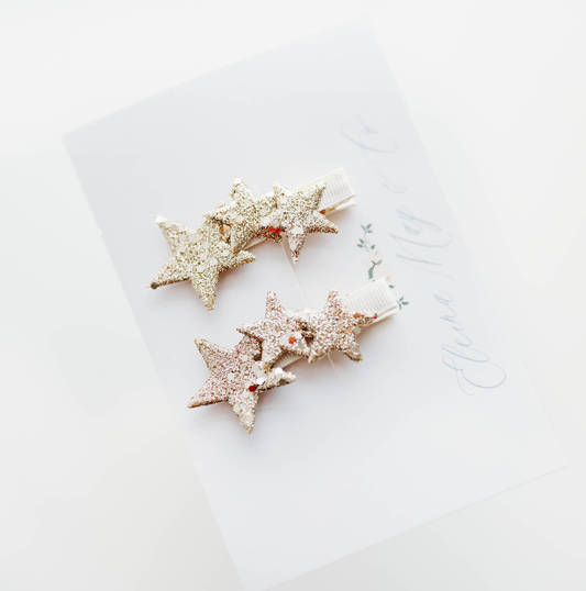 Glitter Star Clip SET - Gold
