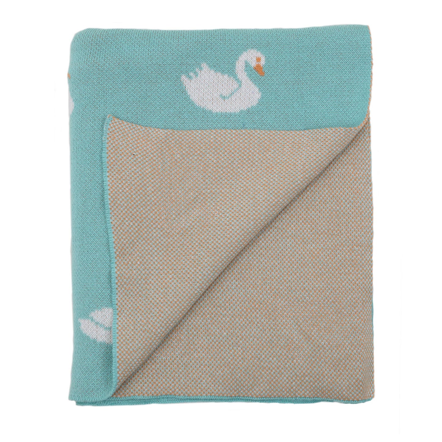 Swan Cotton Knit Baby Blanket