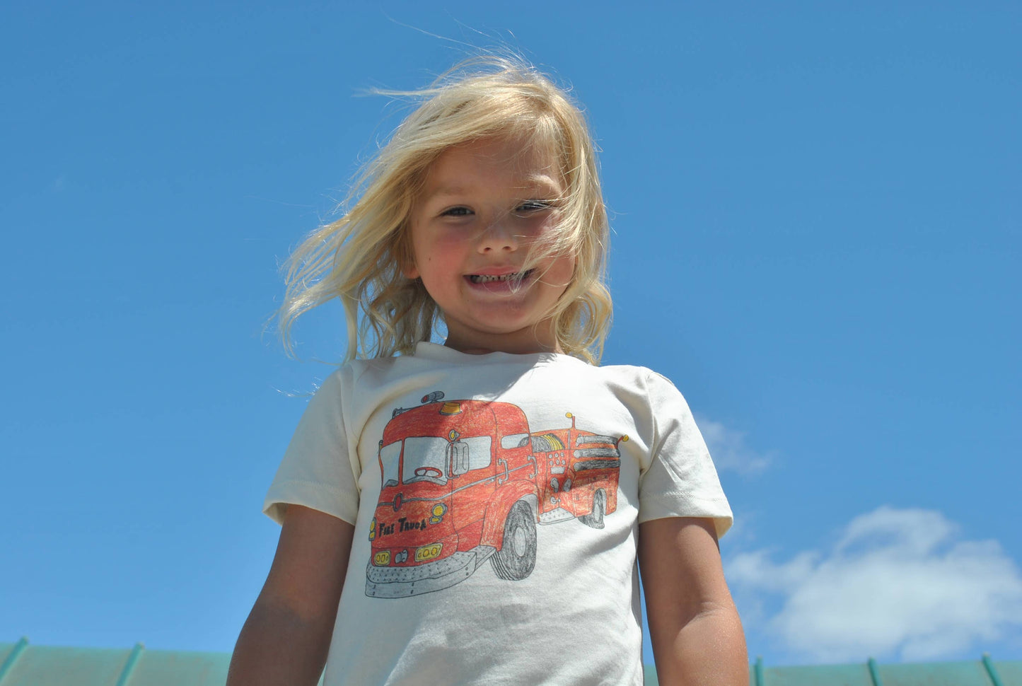 Fire Truck - Kids Organic Tee/Long Sleeve: 6 Years / Tee
