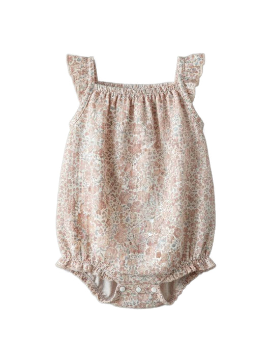 Sandra Muslin Tank Bubble Romper - Belmont Floral / Shell + Powder