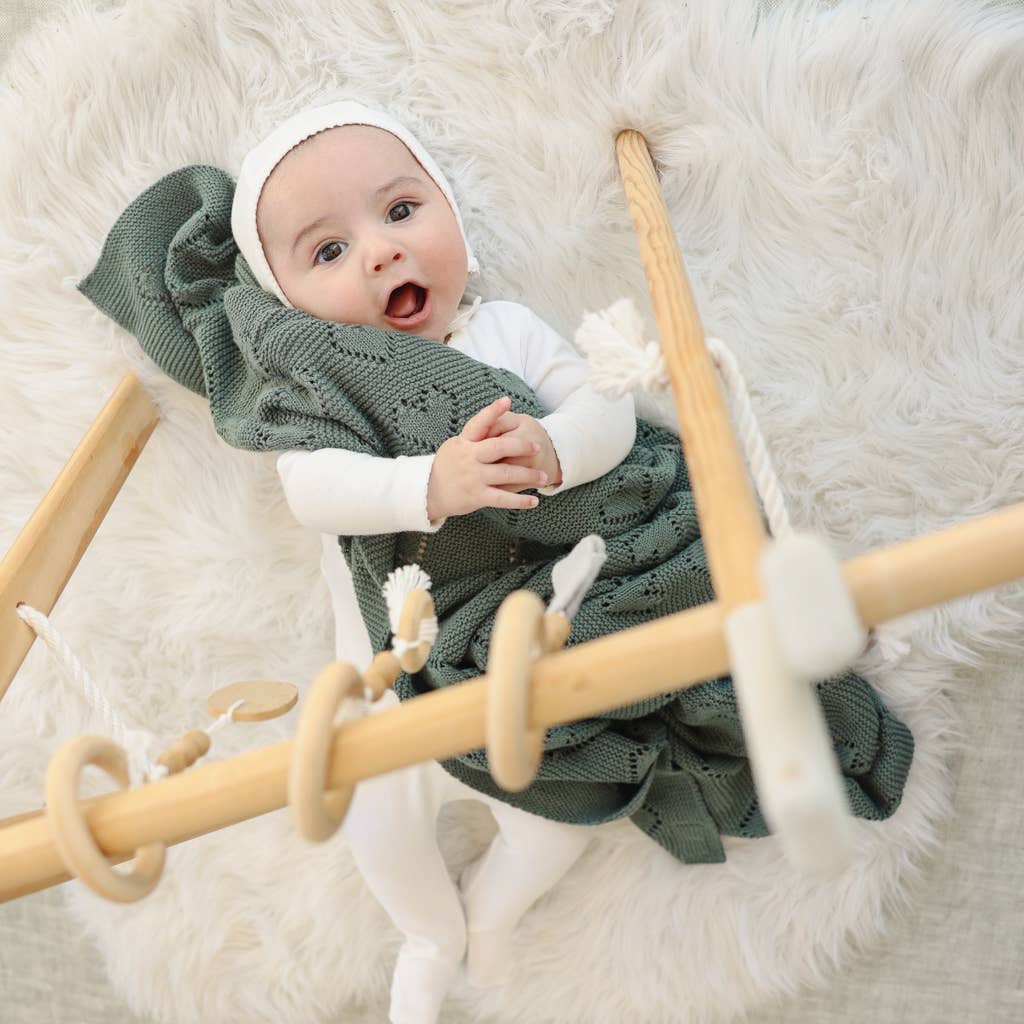100% Luxury Cotton Receiving Swaddle Baby Blanket - Heart: Rose Pink