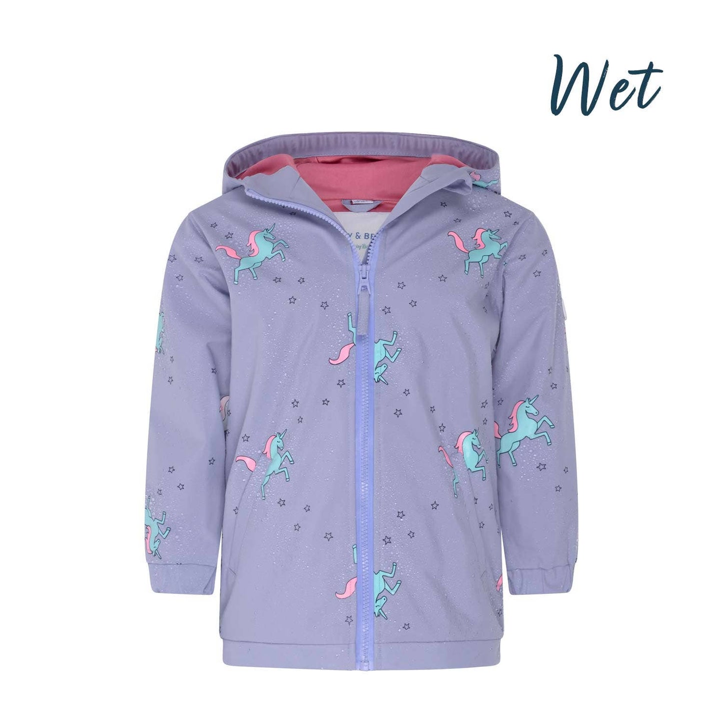 Unicorn color changing rain jacket