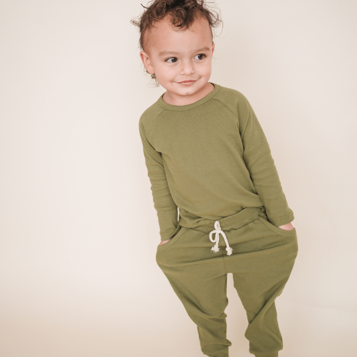 Organic Cotton Lounge Set for Babies + Toddlers  | Olive