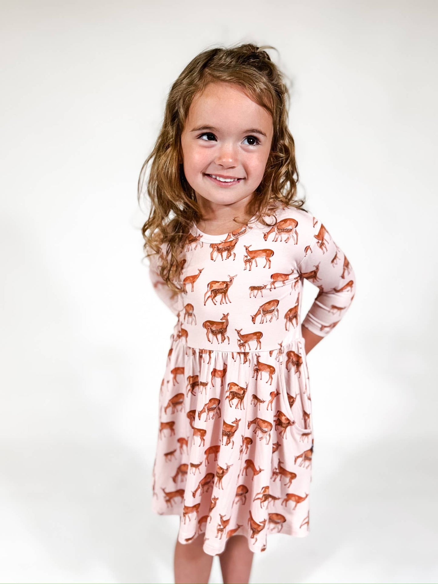 Does & Fawns- 3/4 Sleeve Dress